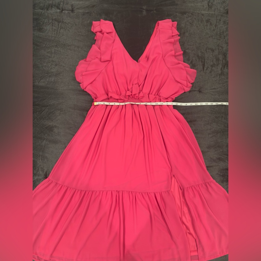💗 Black Tape Hot Pink Ruffle Midi Plus Size Dress - NWOT! - Picture 15 of 15